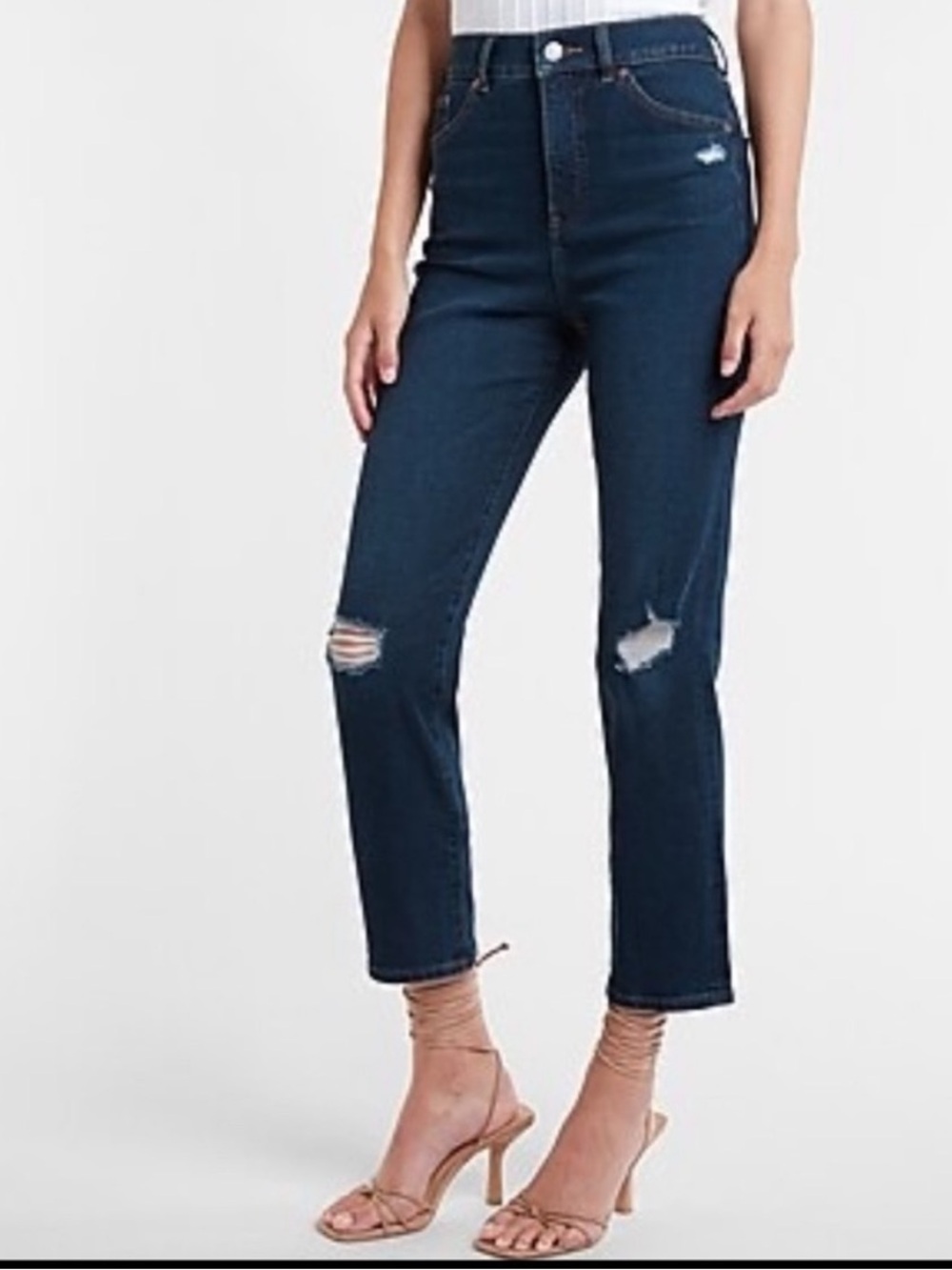 Women’s Express High Rise Slim Straight Dark Wash Jeans Size 10